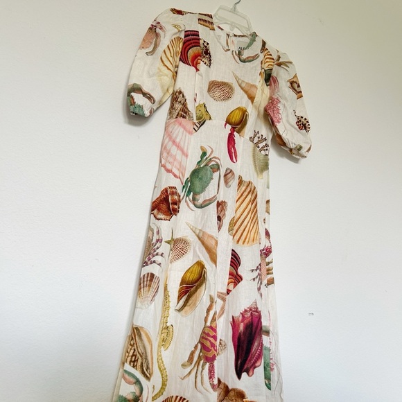 Alemais Atlantis Sealife Linen Midi Dress - Picture 8 of 11